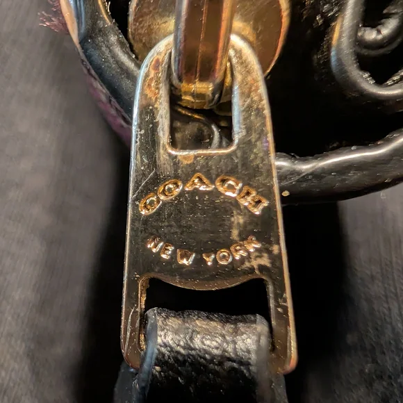 Coach Striped Multicolor Compact Wallet in Teal, Burgundy & Tan - Picture 6 of 6